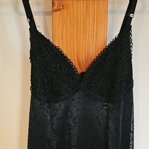 Elegant Black Nightgown Slip Dress
